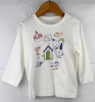 Esprit Langarm-Shirt mit  Hündchen-Print aus 100% Baumwolle  ( Größe: 80 )